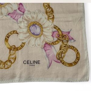 Celine Cream and Gold Scarf